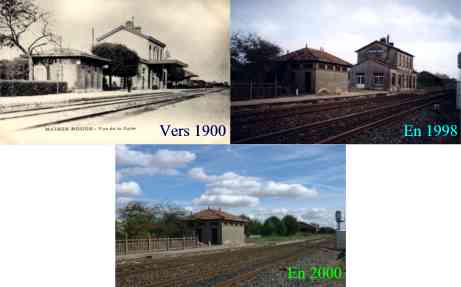 gare vers 1900, en 1998 et en 2000